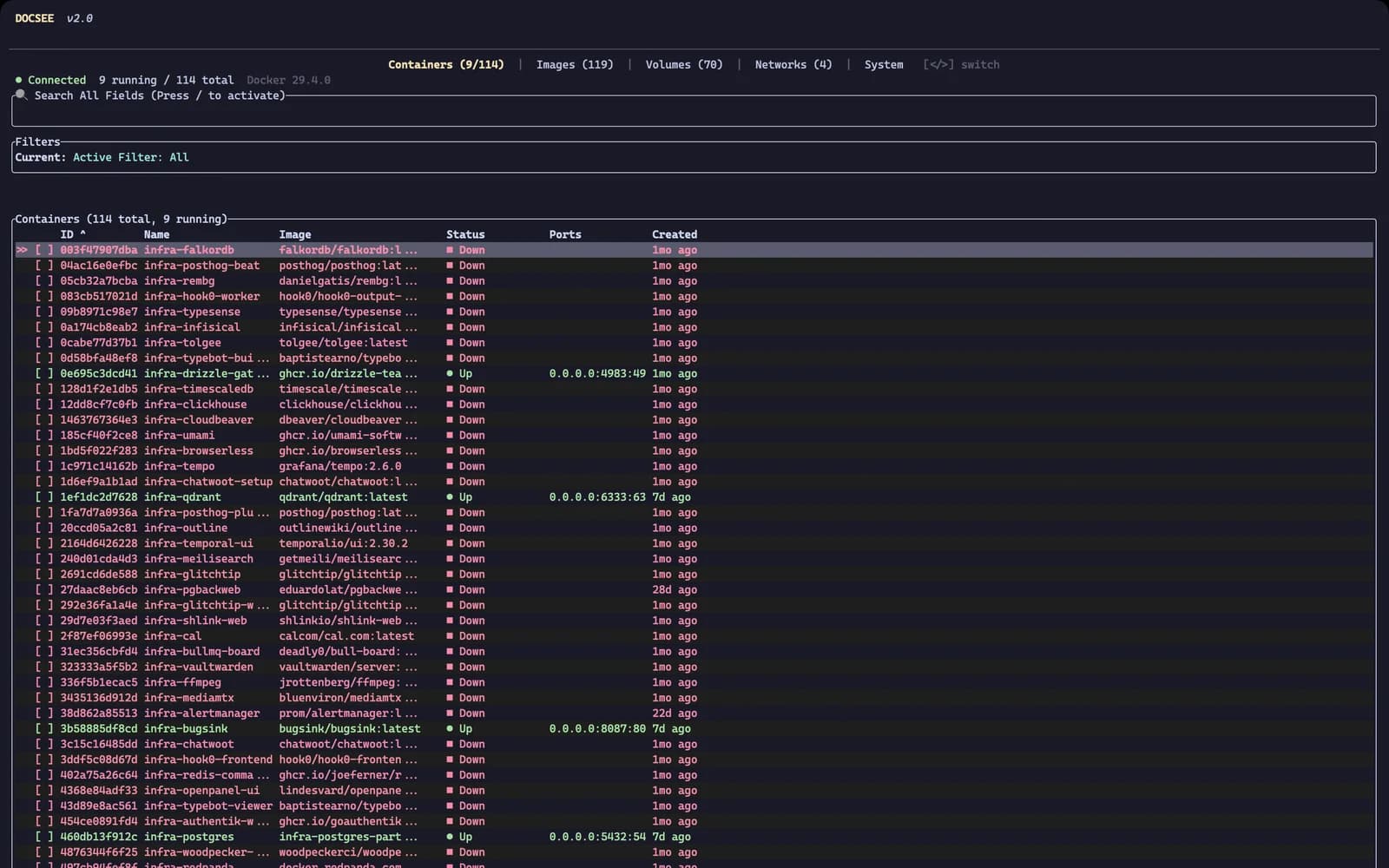 DocSee TUI — Terminal Docker Manager