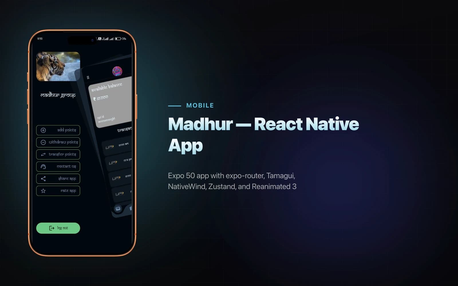 Madhur — React Native App