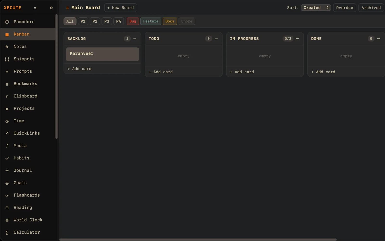 Xecute — Productivity Command Center
